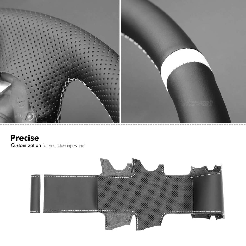 MEWANT Steering Wheel Cover for Mitsubishi L200 Triton 2006 - 2015 - Alcantara, Leather, Carbon Fiber, Easy Install, Non - Slip, Best Steering Wheel Cover