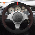 MEWANT Steering Wheel Cover for Mitsubishi Lancer Evolution EVO IX 9 VIII 8 VII 7 2001 - 2007 - Alcantara, Leather, Carbon Fiber, Easy Install, Non - Slip, Best Steering Wheel Cover