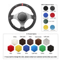 MEWANT Steering Wheel Cover for Mitsubishi Lancer Evolution EVO IX 9 VIII 8 VII 7 2001 - 2007 - Alcantara, Leather, Carbon Fiber, Easy Install, Non - Slip, Best Steering Wheel Cover
