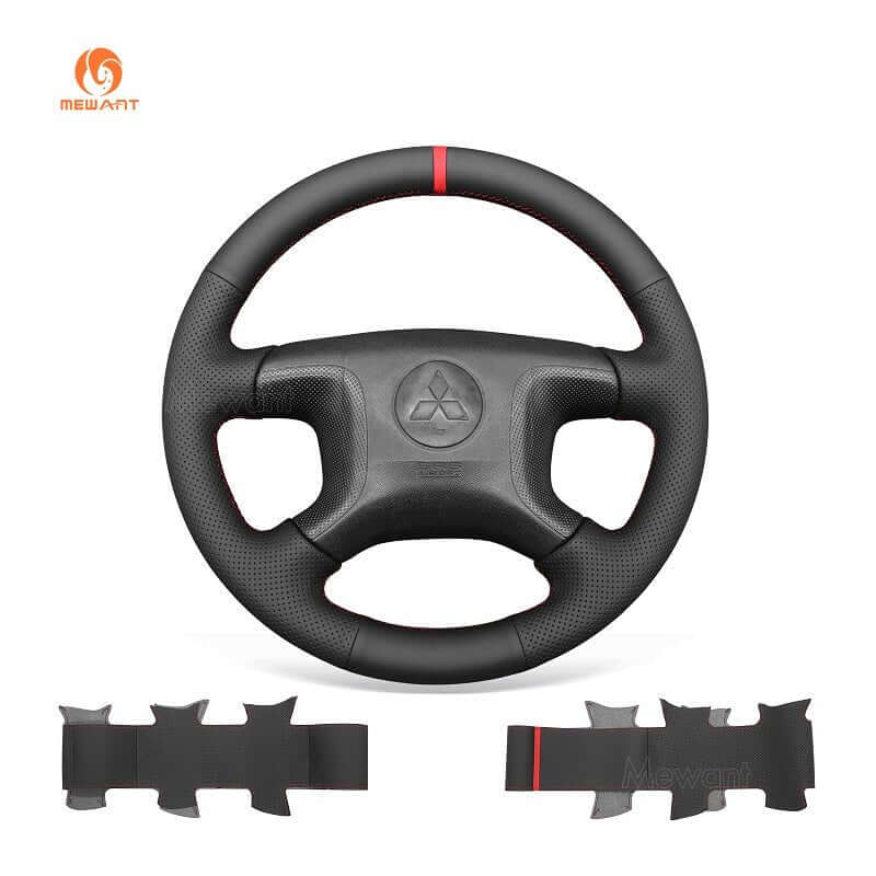 MEWANT Steering Wheel Cover for Mitsubishi Montero 2001 - 2006 - Alcantara, Leather, Carbon Fiber, Easy Install, Non - Slip, Best Steering Wheel Cover