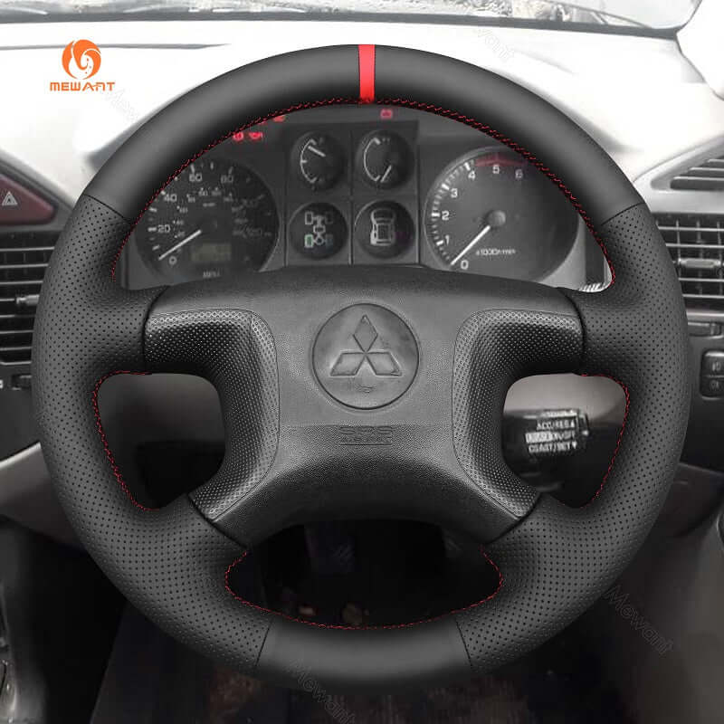 MEWANT Steering Wheel Cover for Mitsubishi Montero 2001 - 2006 - Alcantara, Leather, Carbon Fiber, Easy Install, Non - Slip, Best Steering Wheel Cover