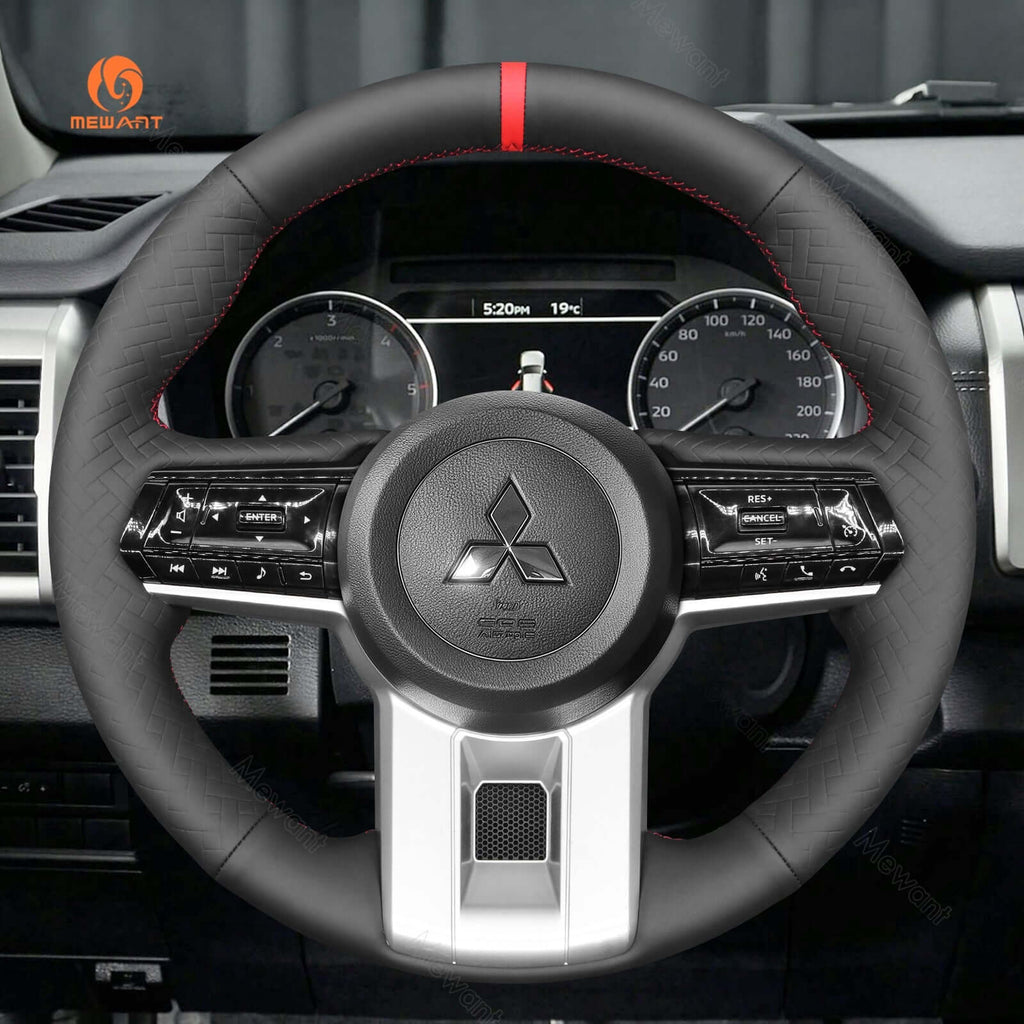 MEWANT Steering Wheel Cover for Mitsubishi Triton L200 Montero Pajero 2025 - Alcantara, Leather, Carbon Fiber, Easy Install, Non - Slip, Best Steering Wheel Cover