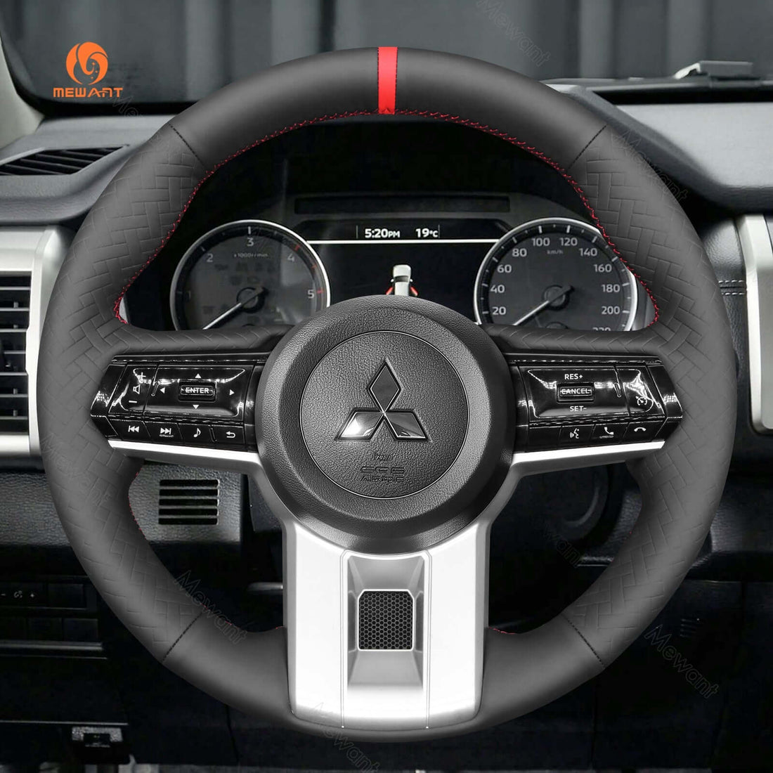 MEWANT Steering Wheel Cover for Mitsubishi Triton L200 Montero Pajero 2025