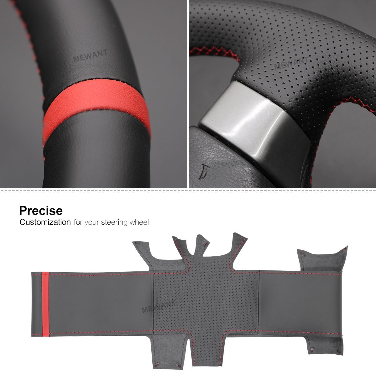 MEWANT Steering Wheel Cover for Nissan 200SX S15 Silvia Skyline R34 GTR GT - R 1998 - 2002 - Alcantara, Leather, Carbon Fiber, Easy Install, Non - Slip, Best Steering Wheel Cover