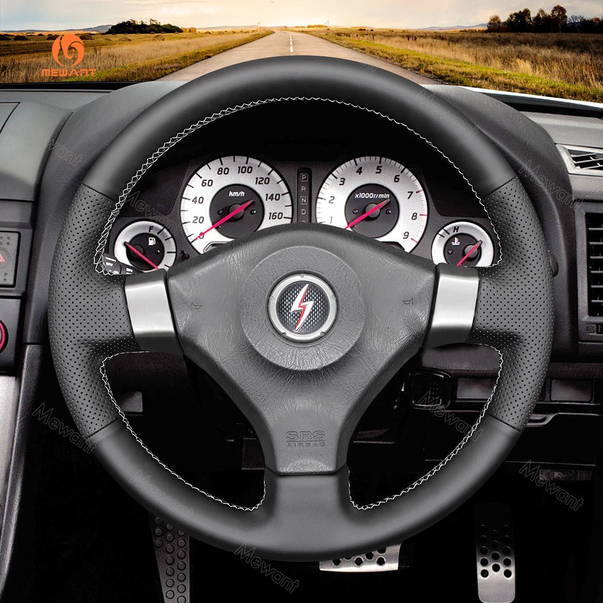 MEWANT Steering Wheel Cover for Nissan 200SX S15 Silvia Skyline R34 GTR GT - R 1998 - 2002 - Alcantara, Leather, Carbon Fiber, Easy Install, Non - Slip, Best Steering Wheel Cover
