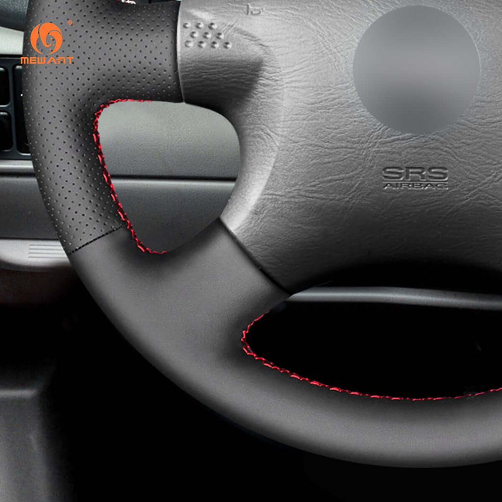 MEWANT Steering Wheel Cover for Nissan Almera N16 X - Trail T30 Terrano 2 Almera Tino Micra Primera Pulsar 2000 - 2003 - Alcantara, Leather, Carbon Fiber, Easy Install, Non - Slip, Best Steering Wheel Cover