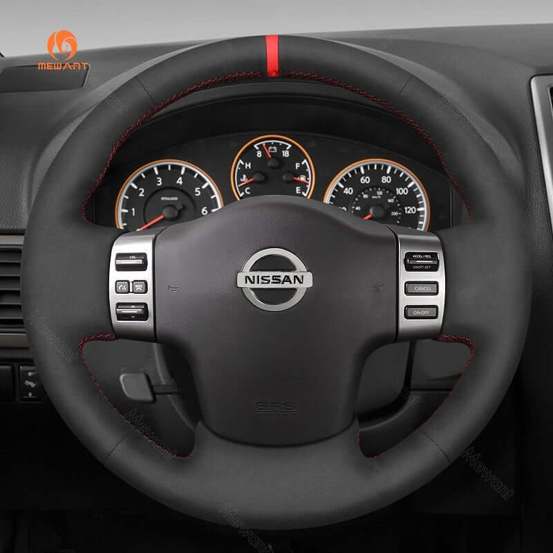 MEWANT Steering Wheel Cover for Nissan Armada Titan 2004 - 2012 - Alcantara, Leather, Carbon Fiber, Easy Install, Non - Slip, Best Steering Wheel Cover