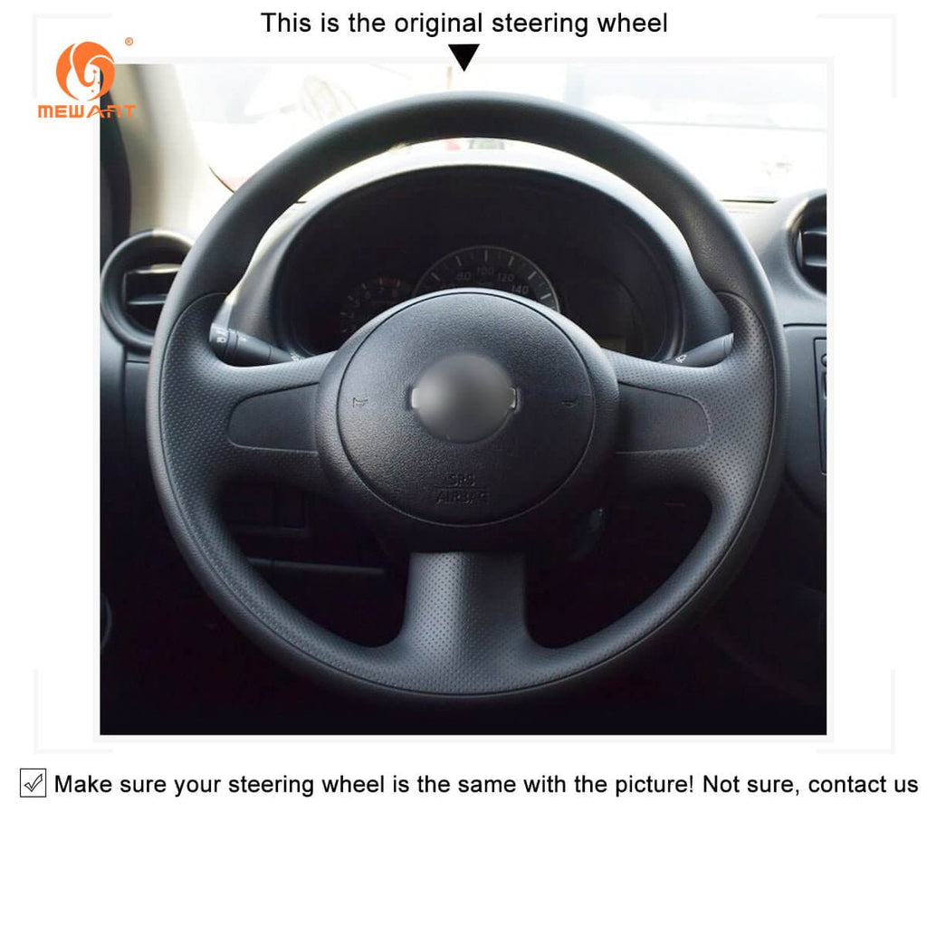 MEWANT Steering Wheel Cover for Nissan Cube Z12 2008 - 2020 - Alcantara, Leather, Carbon Fiber, Easy Install, Non - Slip, Best Steering Wheel Cover