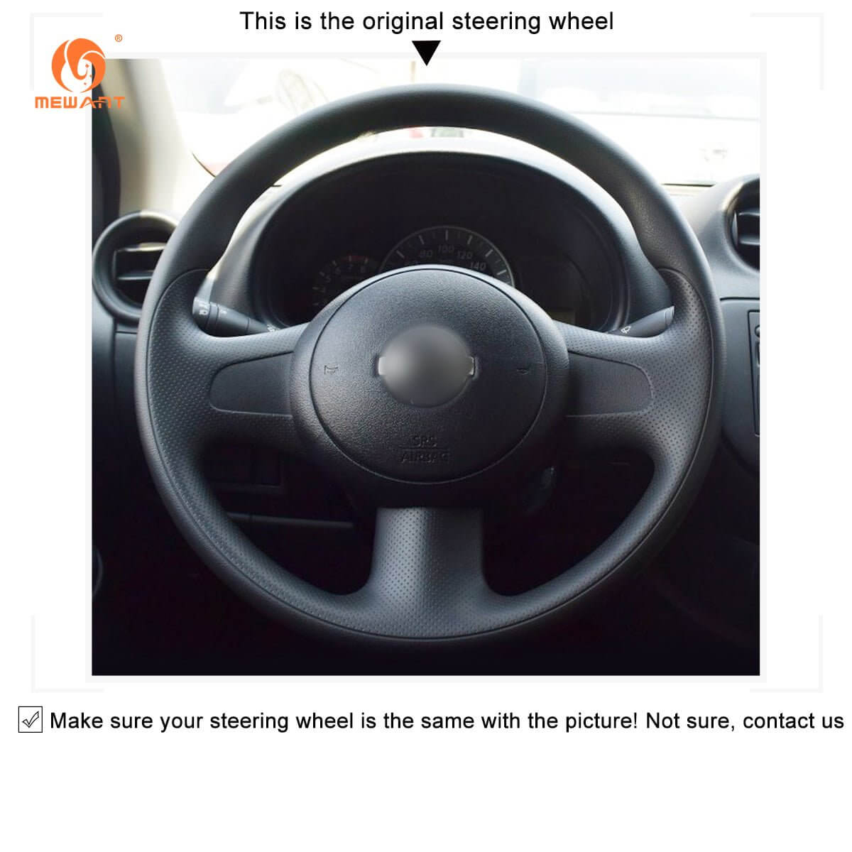 MEWANT Steering Wheel Cover for Nissan Cube Z12 2008 - 2020 - Alcantara, Leather, Carbon Fiber, Easy Install, Non - Slip, Best Steering Wheel Cover