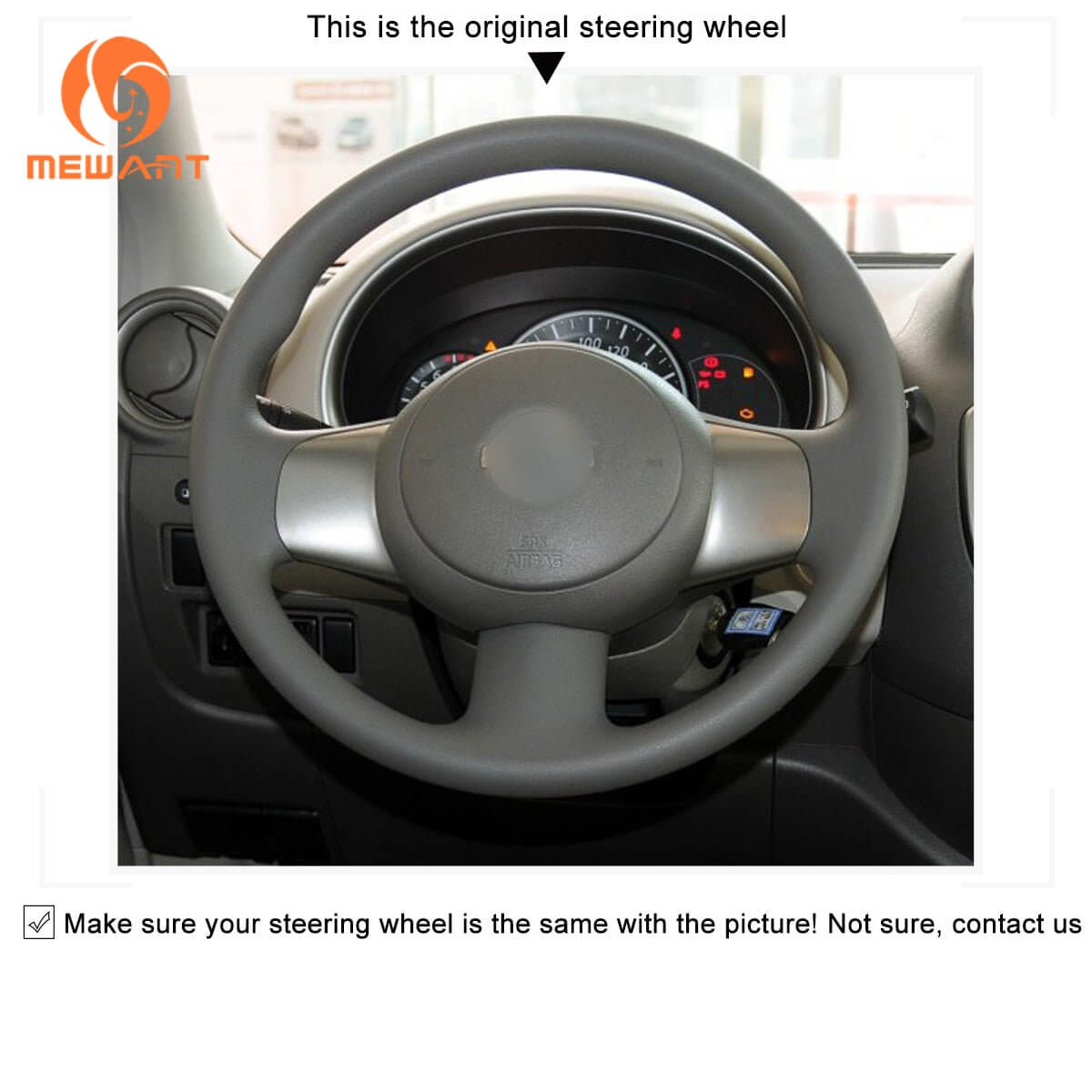 MEWANT Steering Wheel Cover for Nissan Cube Z12 Micra NV200 Versa Note Almera N17 2012 - 2013 - Alcantara, Leather, Carbon Fiber, Easy Install, Non - Slip, Best Steering Wheel Cover
