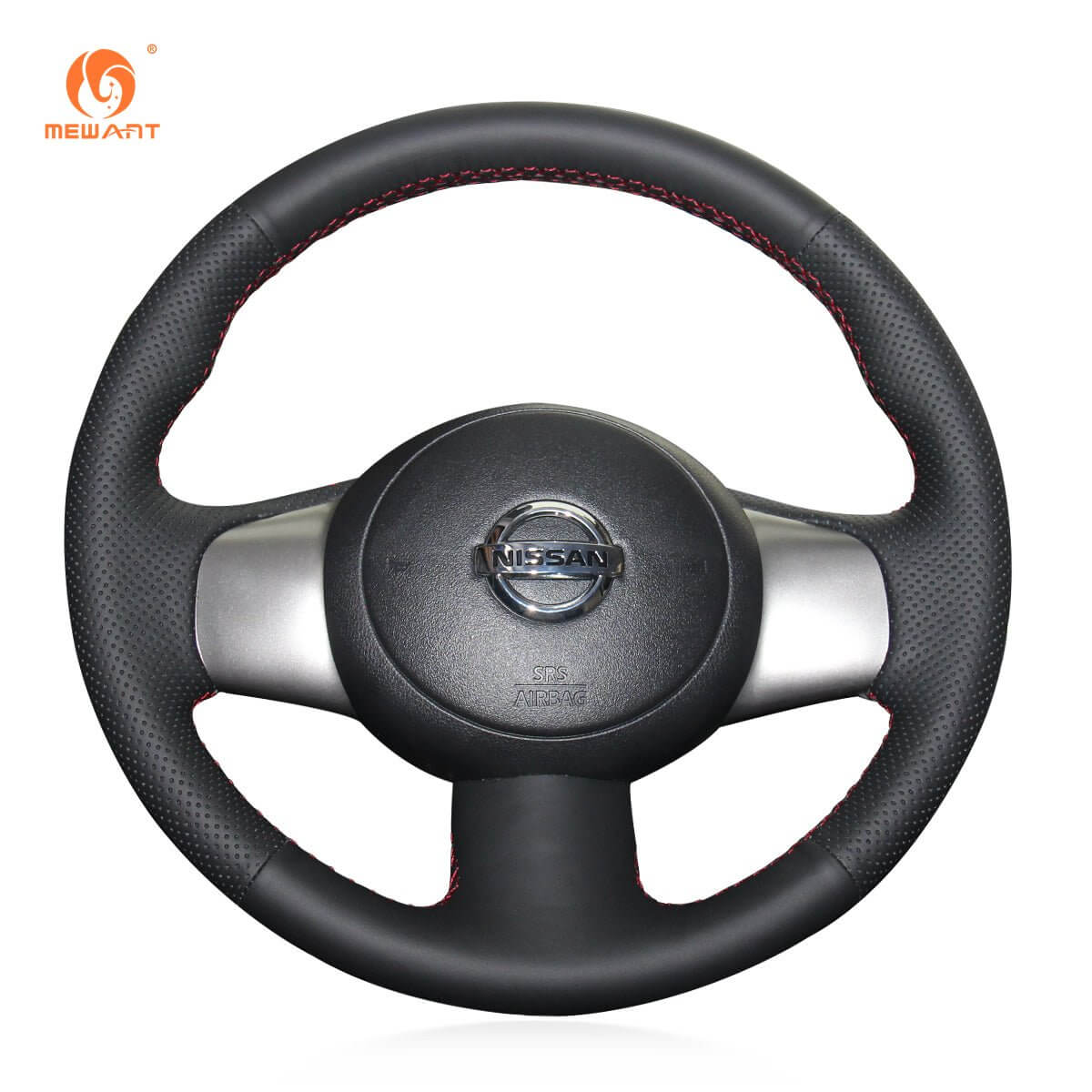 MEWANT Steering Wheel Cover for Nissan Cube Z12 Micra NV200 Versa Note Almera N17 2012 - 2013 - Alcantara, Leather, Carbon Fiber, Easy Install, Non - Slip, Best Steering Wheel Cover