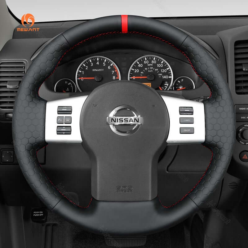 MEWANT Steering Wheel Cover for Nissan Frontier Pathfinder Xterra 2005 - 2015 - Alcantara, Leather, Carbon Fiber, Easy Install, Non - Slip, Best Steering Wheel Cover