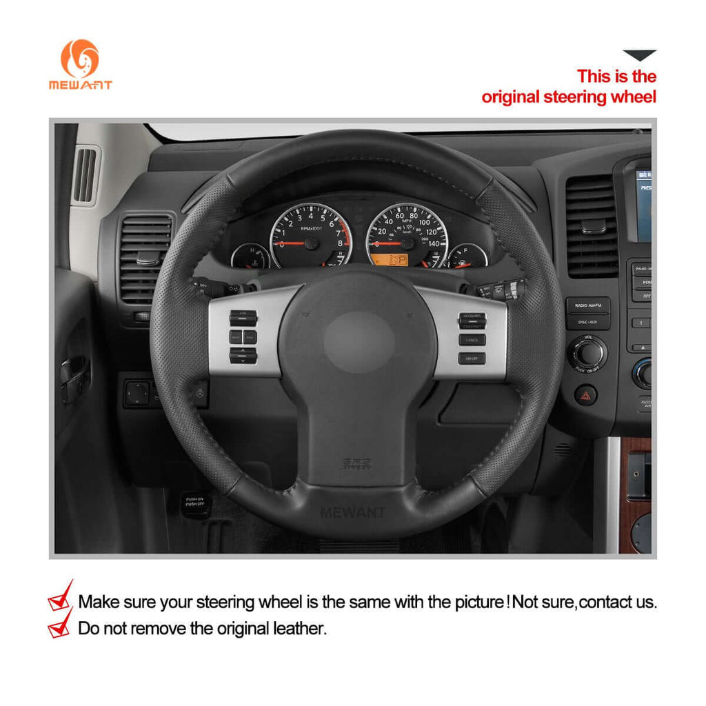 MEWANT Steering Wheel Cover for Nissan Frontier Pathfinder Xterra 2005 - 2015 - Alcantara, Leather, Carbon Fiber, Easy Install, Non - Slip, Best Steering Wheel Cover