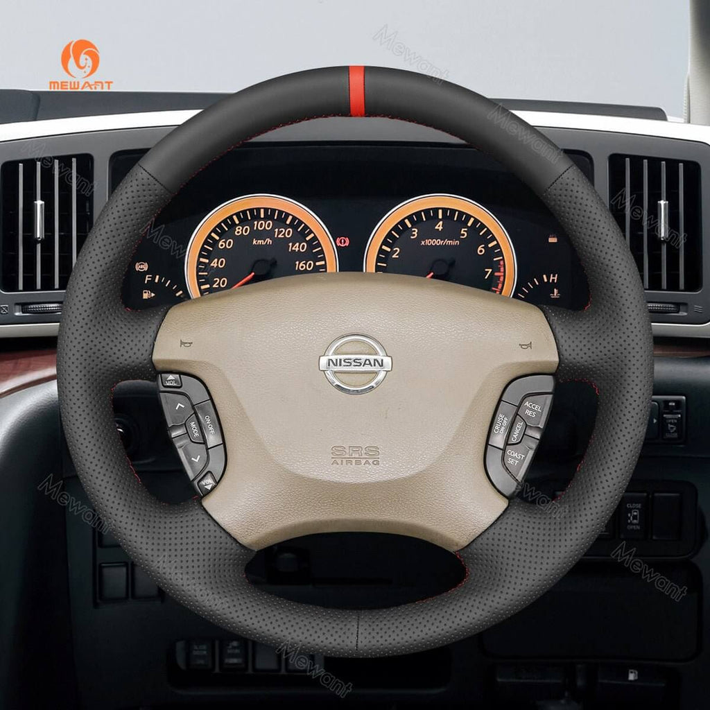 MEWANT Steering Wheel Cover for Nissan Fuga Cima 2002 - 2008 - Alcantara, Leather, Carbon Fiber, Easy Install, Non - Slip, Best Steering Wheel Cover