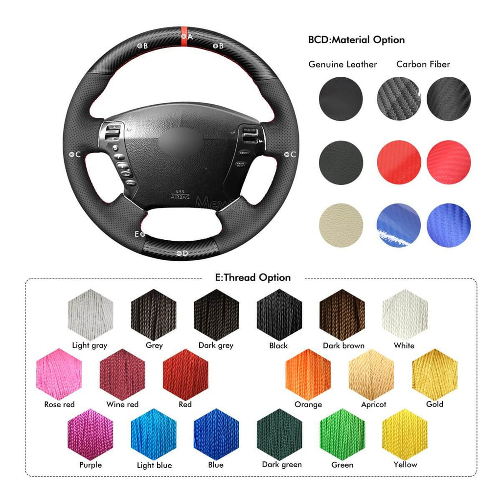MEWANT Steering Wheel Cover for Nissan Fuga Cima 2002 - 2008 - Alcantara, Leather, Carbon Fiber, Easy Install, Non - Slip, Best Steering Wheel Cover