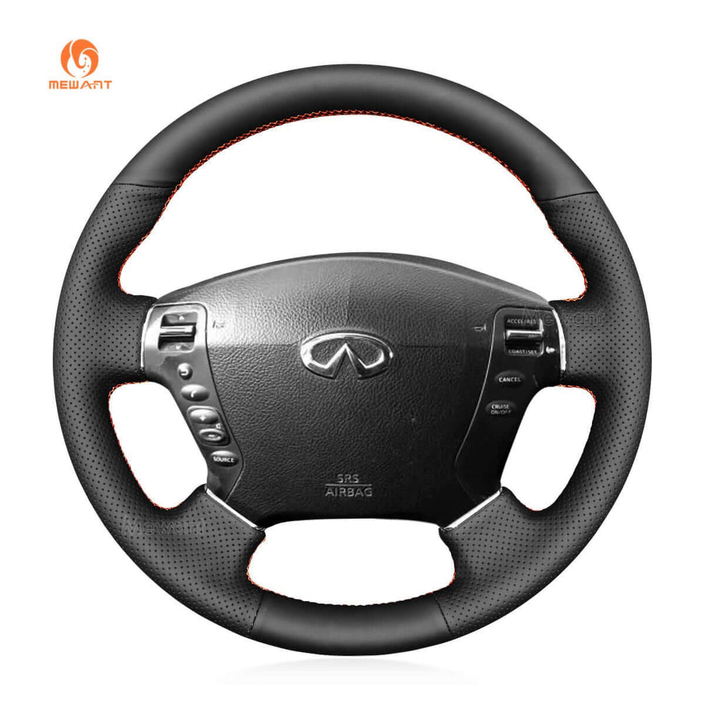 MEWANT Steering Wheel Cover for Nissan Fuga Cima 2002 - 2008 - Alcantara, Leather, Carbon Fiber, Easy Install, Non - Slip, Best Steering Wheel Cover