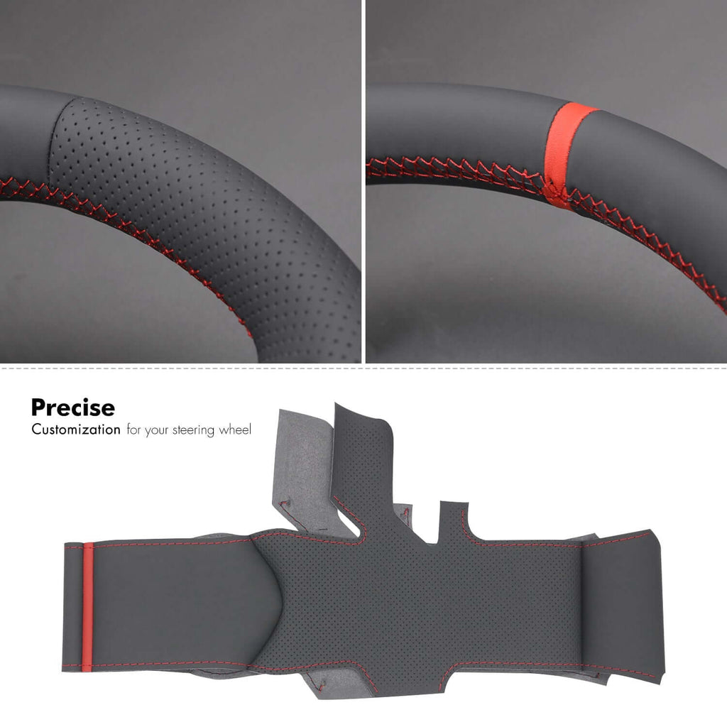 MEWANT Steering Wheel Cover for Nissan GT - R GTR 2017 - 2024 - Alcantara, Leather, Carbon Fiber, Easy Install, Non - Slip, Best Steering Wheel Cover