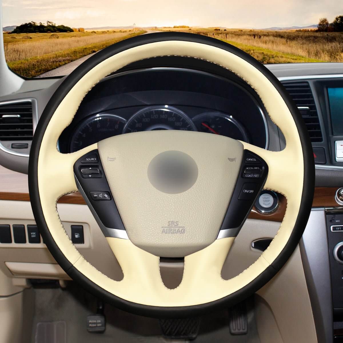 MEWANT Steering Wheel Cover for Nissan Murano 2009 - 2015 Teana 2008 - 2013 Elgrand 2010 - 2021 - Alcantara, Leather, Carbon Fiber, Easy Install, Non - Slip, Best Steering Wheel Cover