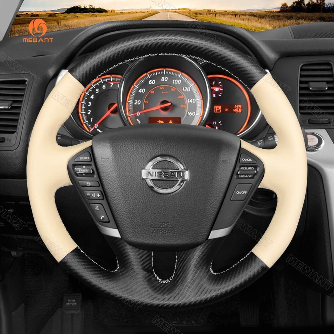 MEWANT Steering Wheel Cover for Nissan Murano 2009-2015 Teana 2008-2013 Elgrand 2010-2021