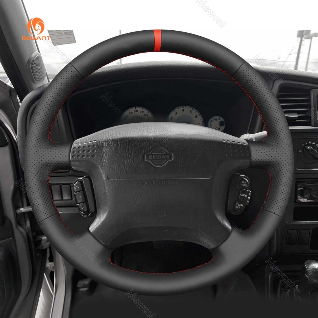 MEWANT Steering Wheel Cover for Nissan Patrol GR V y61 Wagon 1997-2005