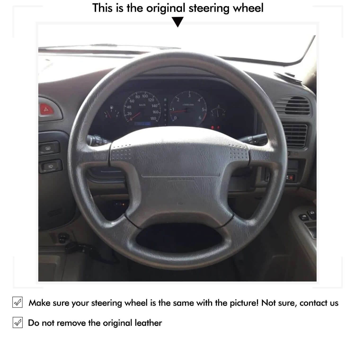 MEWANT Steering Wheel Cover for Nissan Patrol GR V y61 Wagon 1997 - 2005 - Alcantara, Leather, Carbon Fiber, Easy Install, Non - Slip, Best Steering Wheel Cover