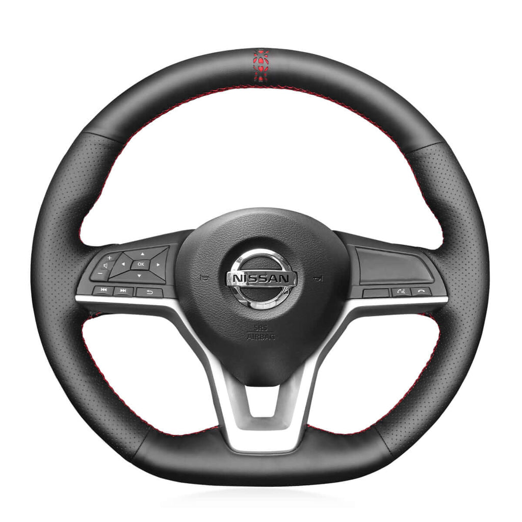 MEWANT Steering Wheel Cover for Nissan Qashqai X - Trail Juke Altima Leaf 2017 - 2024 - Alcantara, Leather, Carbon Fiber, Easy Install, Non - Slip, Best Steering Wheel Cover