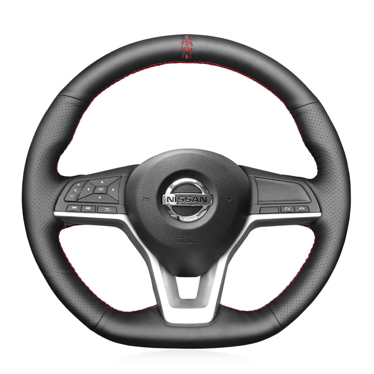 MEWANT Steering Wheel Cover for Nissan Qashqai X - Trail Juke Altima Leaf 2017 - 2024 - Alcantara, Leather, Carbon Fiber, Easy Install, Non - Slip, Best Steering Wheel Cover