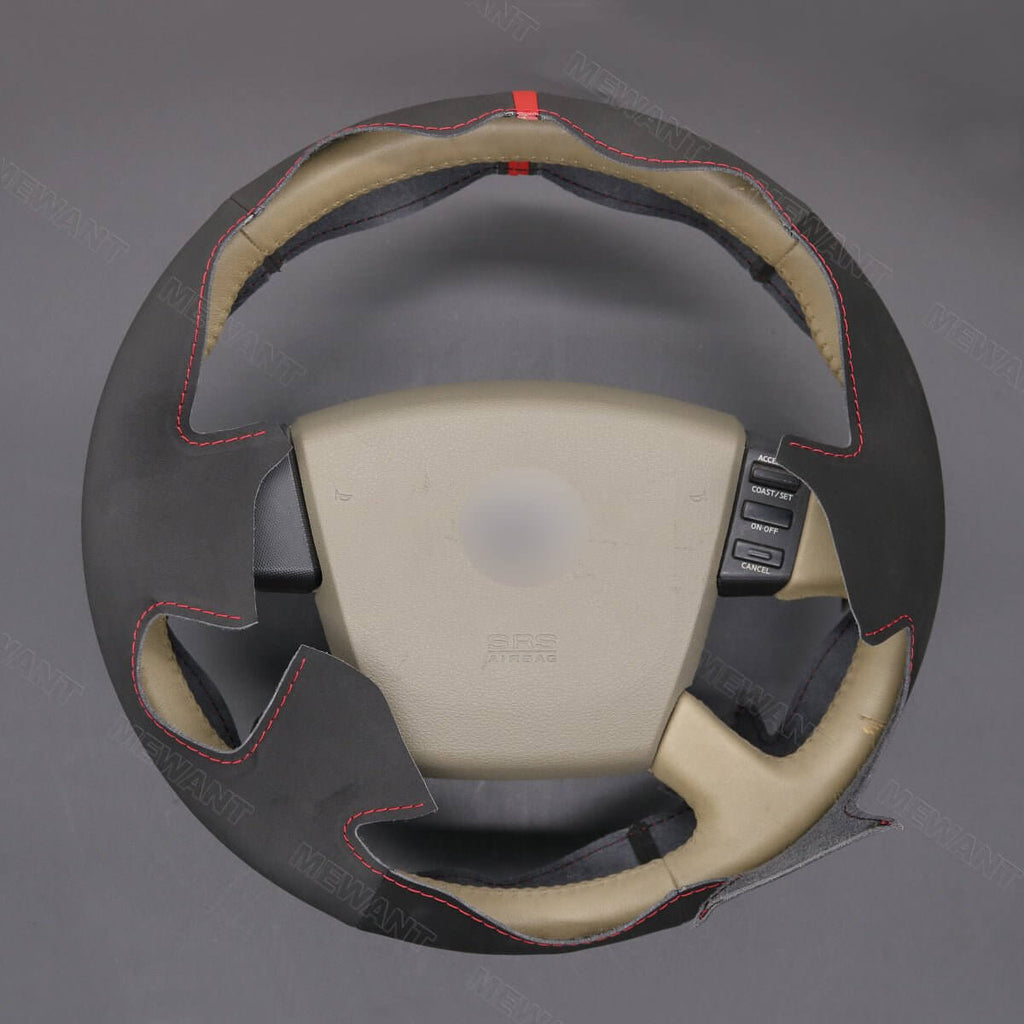 MEWANT Steering Wheel Cover for Nissan / Renault / Samsung Teana Cefiro 2003 - 2008 - Alcantara, Leather, Carbon Fiber, Easy Install, Non - Slip, Best Steering Wheel Cover
