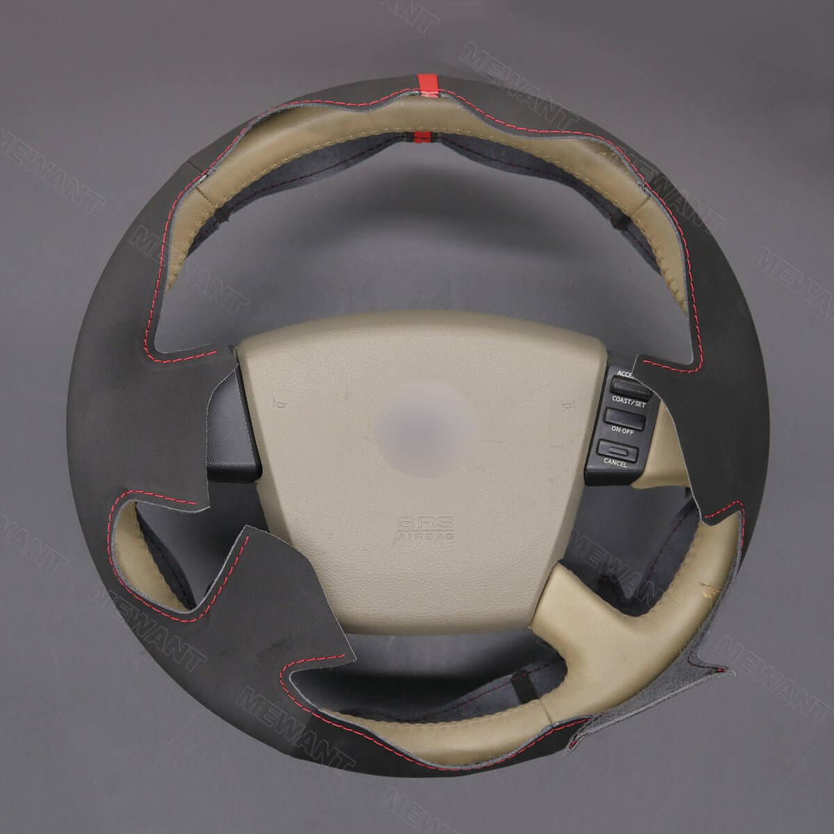 MEWANT Steering Wheel Cover for Nissan / Renault / Samsung Teana Cefiro 2003 - 2008 - Alcantara, Leather, Carbon Fiber, Easy Install, Non - Slip, Best Steering Wheel Cover