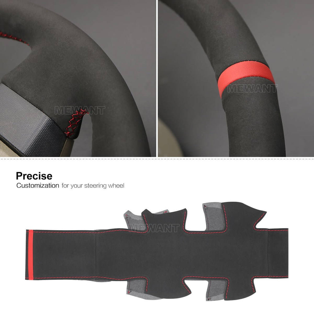 MEWANT Steering Wheel Cover for Nissan / Renault / Samsung Teana Cefiro 2003 - 2008 - Alcantara, Leather, Carbon Fiber, Easy Install, Non - Slip, Best Steering Wheel Cover