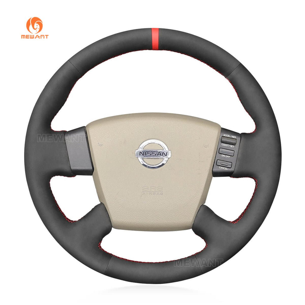 MEWANT Steering Wheel Cover for Nissan / Renault / Samsung Teana Cefiro 2003 - 2008 - Alcantara, Leather, Carbon Fiber, Easy Install, Non - Slip, Best Steering Wheel Cover