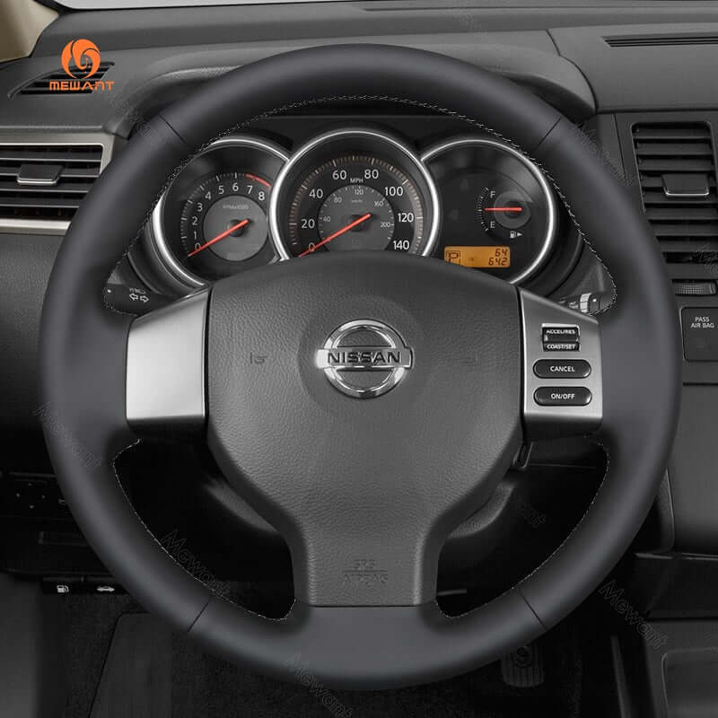 MEWANT Steering Wheel Cover for Nissan Tiida 2004 - 2010 - Alcantara, Leather, Carbon Fiber, Easy Install, Non - Slip, Best Steering Wheel Cover