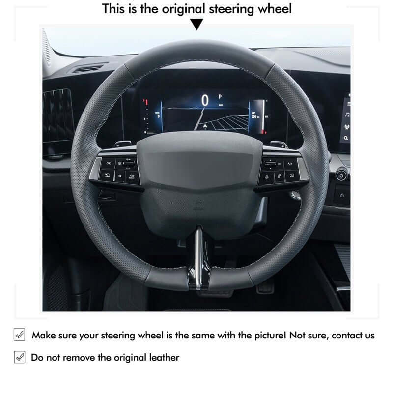 MEWANT Steering Wheel Cover for Opel Astra 2022 - 2024 - Alcantara, Leather, Carbon Fiber, Easy Install, Non - Slip, Best Steering Wheel Cover
