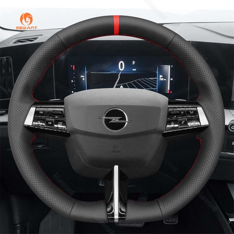 MEWANT Steering Wheel Cover for Opel Astra 2022 - 2024 - Alcantara, Leather, Carbon Fiber, Easy Install, Non - Slip, Best Steering Wheel Cover