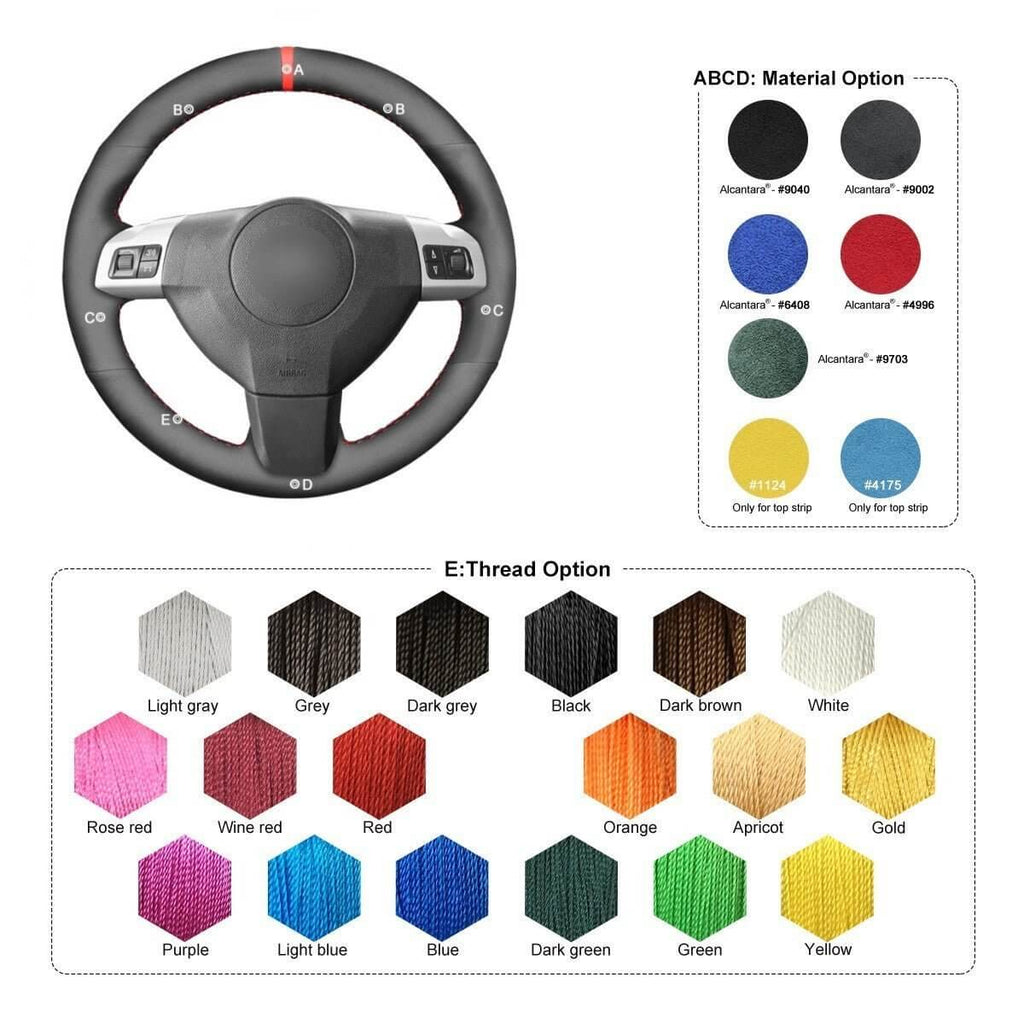 MEWANT Steering Wheel Cover for Opel Astra H Signum Vectra C 2004 - 2009 - Alcantara, Leather, Carbon Fiber, Easy Install, Non - Slip, Best Steering Wheel Cover