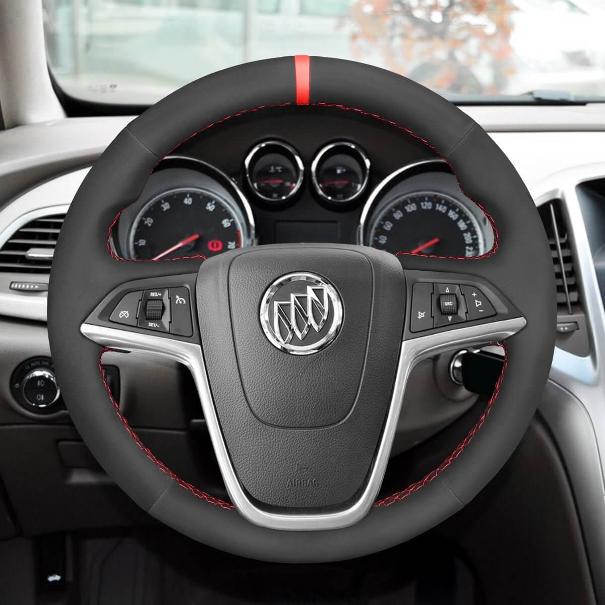 MEWANT Steering Wheel Cover for Opel Astra J Buick Encore 2009 - 2019 - Alcantara, Leather, Carbon Fiber, Easy Install, Non - Slip, Best Steering Wheel Cover