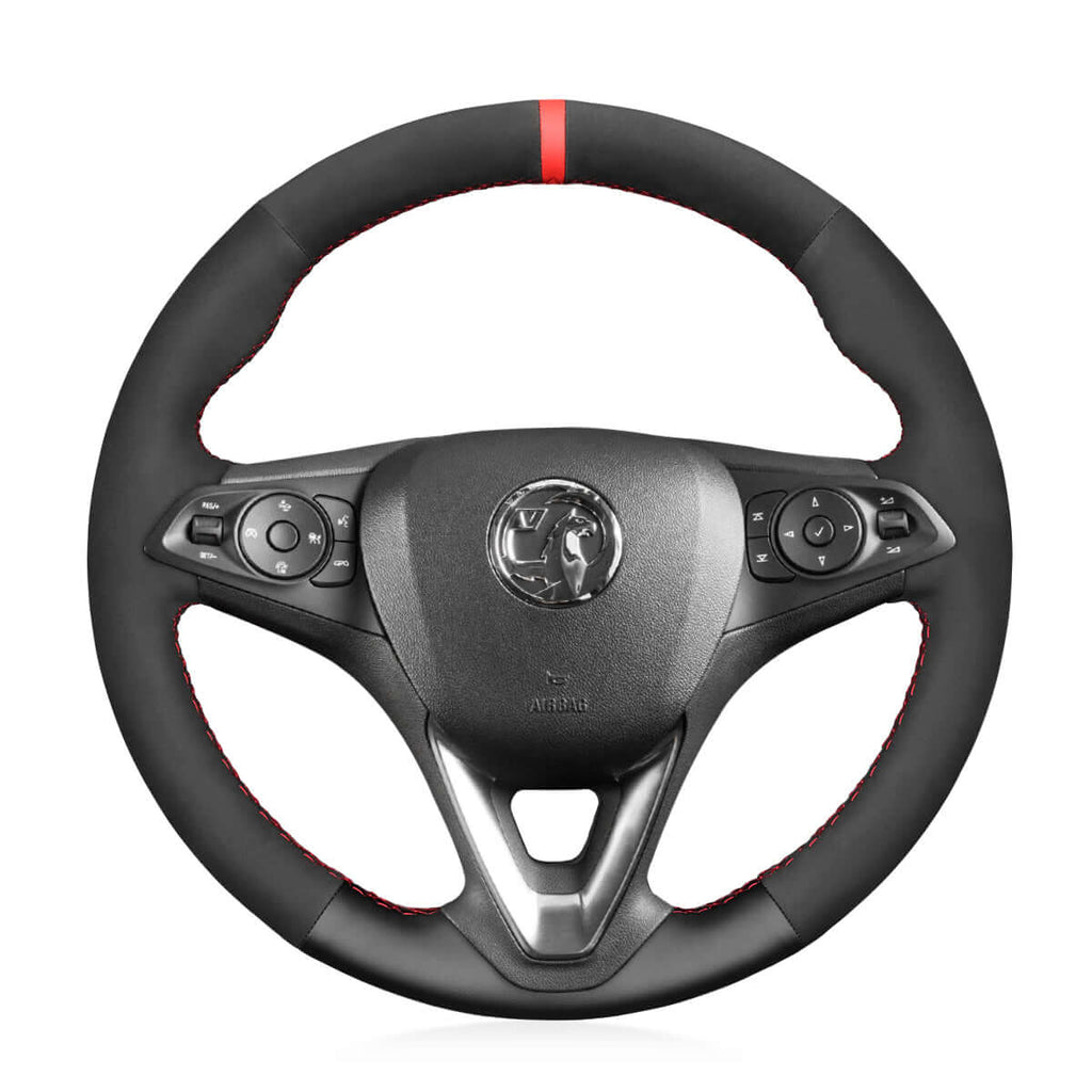 MEWANT Steering Wheel Cover for Opel Astra K Corsa E Crossland Grandland Insignia Zafira 2014 - 2021 - Alcantara, Leather, Carbon Fiber, Easy Install, Non - Slip, Best Steering Wheel Cover