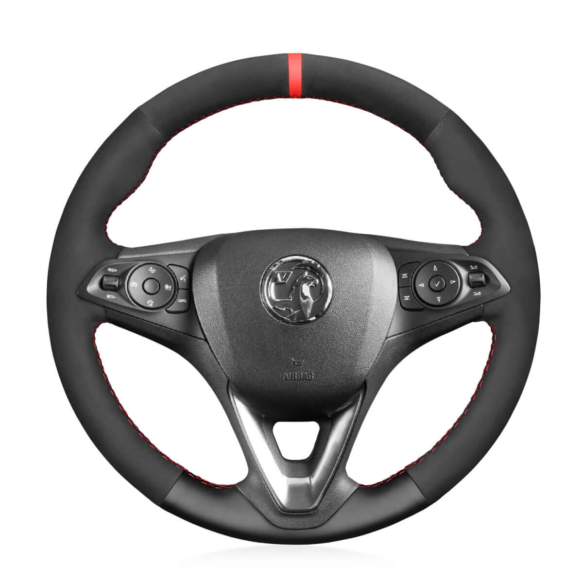 MEWANT Steering Wheel Cover for Opel Astra K Corsa E Crossland Grandland Insignia Zafira 2014 - 2021 - Alcantara, Leather, Carbon Fiber, Easy Install, Non - Slip, Best Steering Wheel Cover