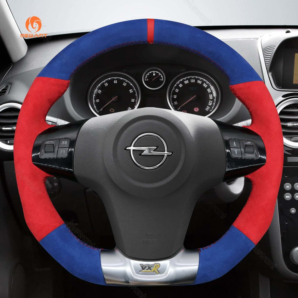 MEWANT Steering Wheel Cover for Opel Corsa OPC 2008 - 2014 - Alcantara, Leather, Carbon Fiber, Easy Install, Non - Slip, Best Steering Wheel Cover