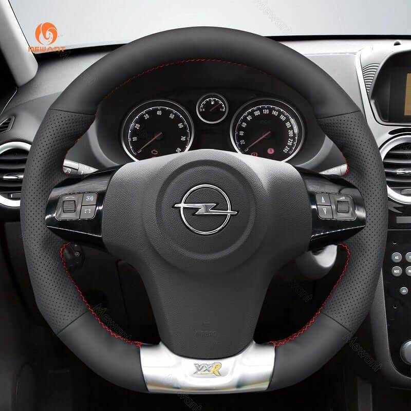 MEWANT Steering Wheel Cover for Opel Corsa OPC 2008 - 2014 - Alcantara, Leather, Carbon Fiber, Easy Install, Non - Slip, Best Steering Wheel Cover