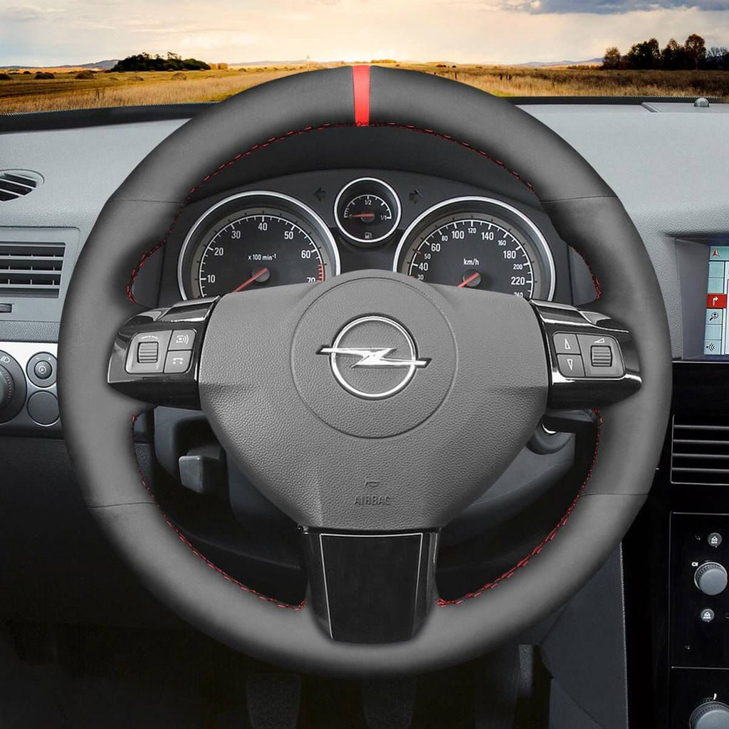 MEWANT Steering Wheel Cover for Opel / Holden / Vauxhall Astra Signum Vectra 2004 - 2009 - Alcantara, Leather, Carbon Fiber, Easy Install, Non - Slip, Best Steering Wheel Cover