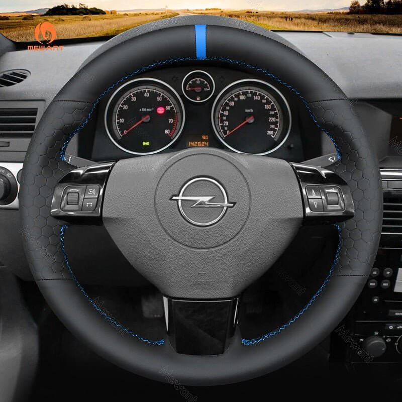 MEWANT Steering Wheel Cover for Opel / Vauxhall / Holden Astra Signum Vectra 2004 - 2009 - Alcantara, Leather, Carbon Fiber, Easy Install, Non - Slip, Best Steering Wheel Cover