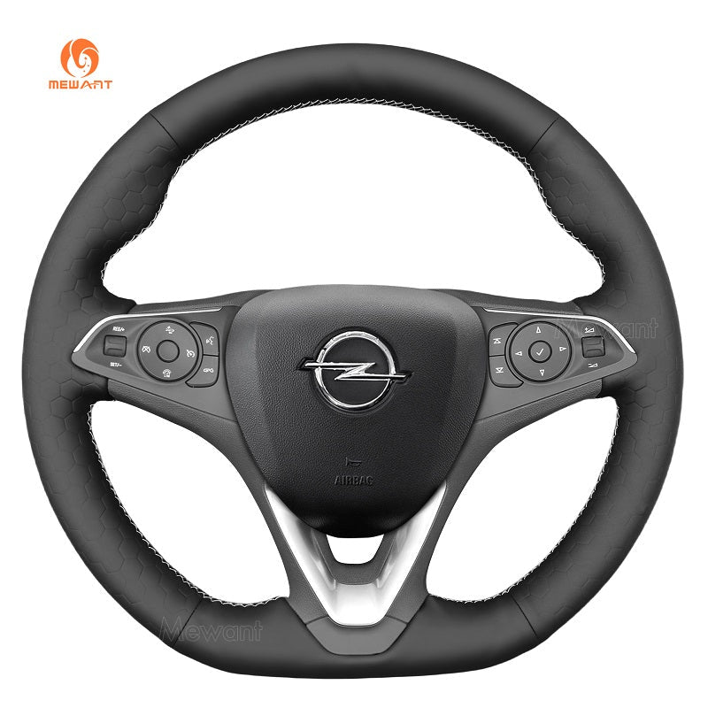 MEWANT Steering Wheel Cover for Opel / Vauxhall / Holden Calais Commodore Astra K Corsa F Grandland X Insignia 2015 - 2021 - Alcantara, Leather, Carbon Fiber, Easy Install, Non - Slip, Best Steering Wheel Cover