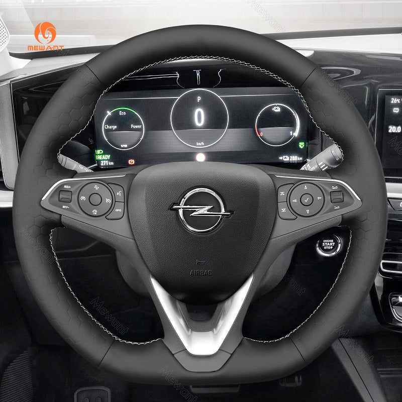 MEWANT Steering Wheel Cover for Opel / Vauxhall / Holden Calais Commodore Astra K Corsa F Grandland X Insignia 2015 - 2021 - Alcantara, Leather, Carbon Fiber, Easy Install, Non - Slip, Best Steering Wheel Cover