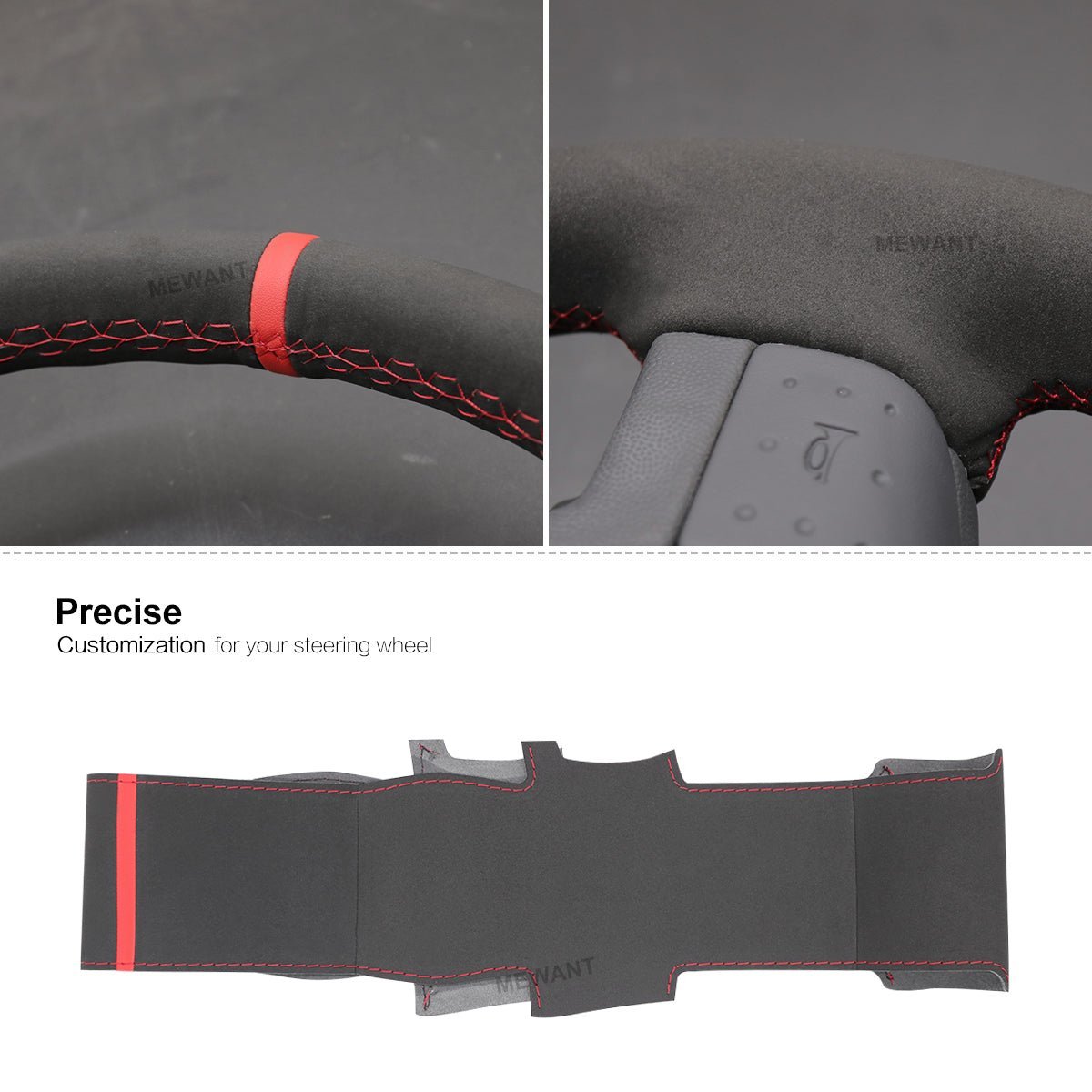 MEWANT Steering Wheel Cover for Opel / Vauxhall / Holden Corsa Combo Barina Tigra 2000 - 2011 - Alcantara, Leather, Carbon Fiber, Easy Install, Non - Slip, Best Steering Wheel Cover