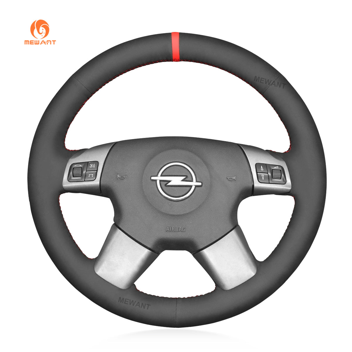 MEWANT Steering Wheel Cover for Opel / Vauxhall Vectra C Signum 2002 - 2005 - Alcantara, Leather, Carbon Fiber, Easy Install, Non - Slip, Best Steering Wheel Cover
