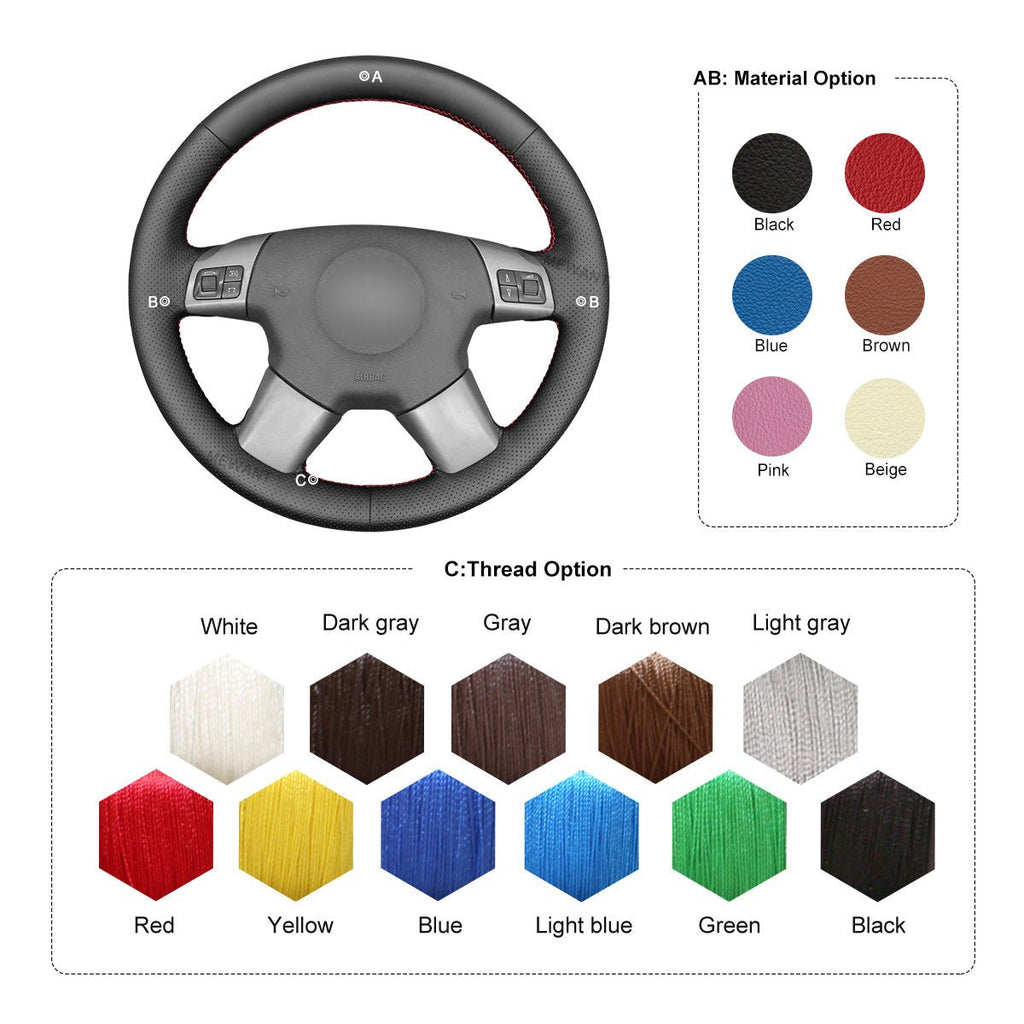 MEWANT Steering Wheel Cover for Opel / Vauxhall Vectra C Signum 2002 - 2005 - Alcantara, Leather, Carbon Fiber, Easy Install, Non - Slip, Best Steering Wheel Cover
