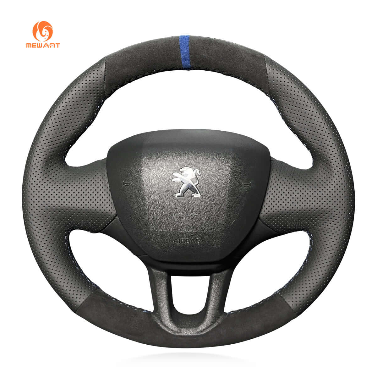 MEWANT Steering Wheel Cover for Peugeot 208 2008 308 SW 2012 - 2019 - Alcantara, Leather, Carbon Fiber, Easy Install, Non - Slip, Best Steering Wheel Cover