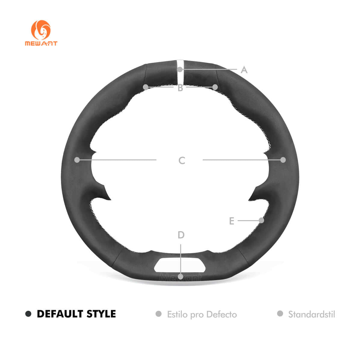 MEWANT Steering Wheel Cover for Peugeot 208 308 GT/GTi/GT Line 2013 - 2021 - Alcantara, Leather, Carbon Fiber, Easy Install, Non - Slip, Best Steering Wheel Cover