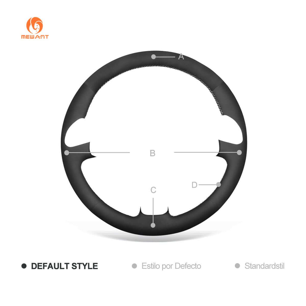 MEWANT Steering Wheel Cover for Peugeot 307 CC 2004-2007 - Alcantara, Leather, Carbon Fiber, Easy Install, Non-Slip